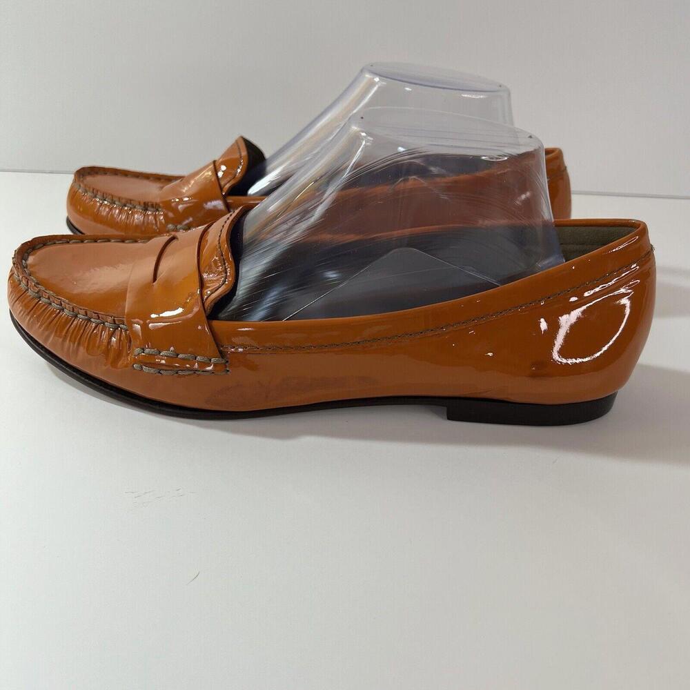 Cole Haan Loafers Womens Size 9.5 B Orange Patent Leather Penny Loafer Flats - Picture 6 of 9